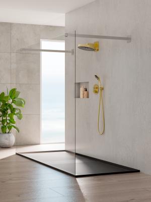 Modelado 3D de griferia de ducha, render de calidad fotorrealista para catalogo,