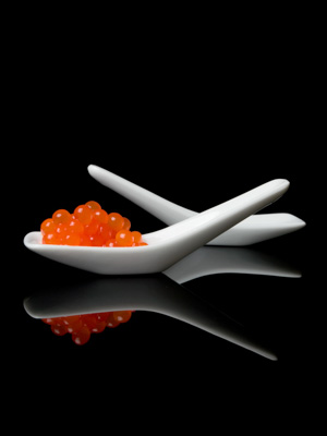 Fotografia gastronómica. Caviar de salmón